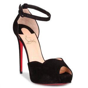 Christian Louboutin Aketata 120 Black Suede Platform Sandal